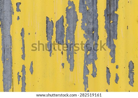 Corrugated galvanized steel sheet with yellow peeling off paint