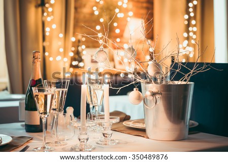 Christmas or New Year party table
