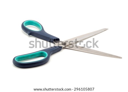 Scissors isolated on a background. Scissors close-up open.