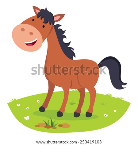 Horse smiling. Cheerful horse.