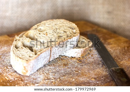 Close-up on traditional bread. / Bread.