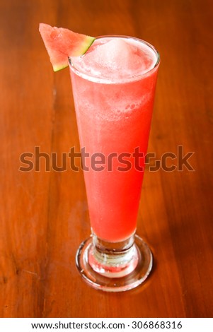 a glass of watermelon shake