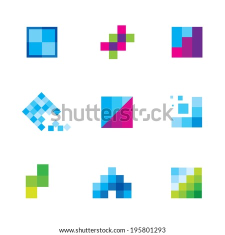 Being creative art with geometric business logo motive icon Being creative art with geometric business logo motive icon