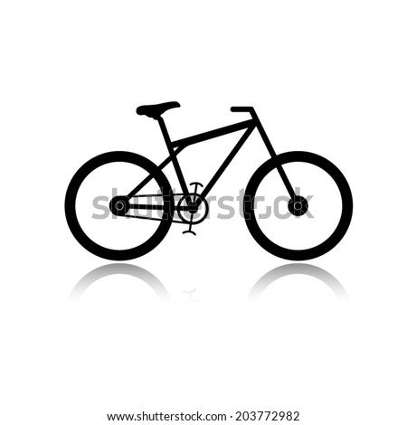 bicycle icon with shadow bicycle icon with shadow