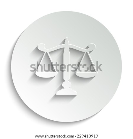 Scale vector icon with shadow on a round button Scale vector icon with shadow on a round button