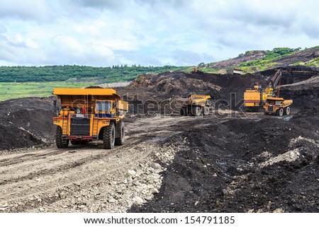 Truck and Electric Shovel in Open Pit