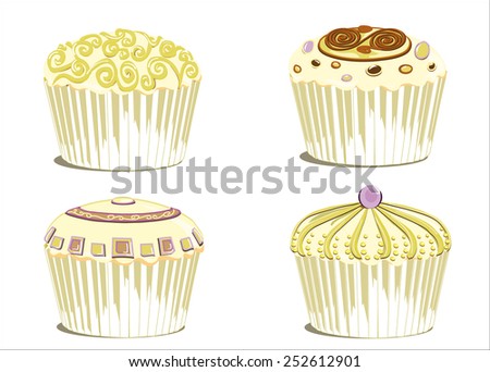 Wedding cupcake isolated on white background