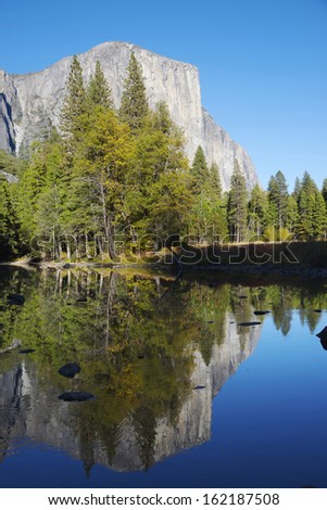 Reflections on the Mirror Lake, Yosemite National Park, California