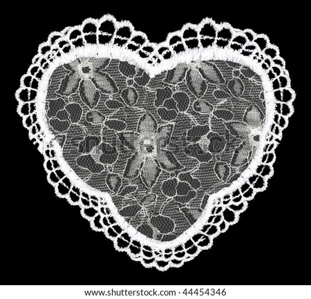 Lace heart isolated on black