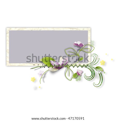 Paper frame decorated with artificial paper flowers