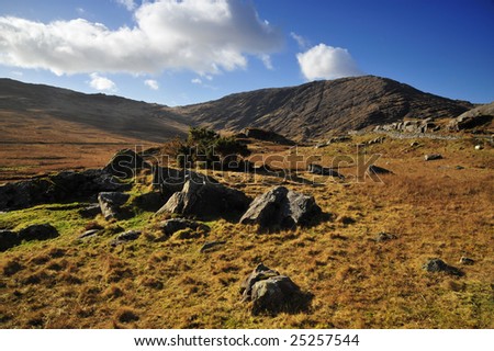 view of mountains while travelling through Healy Pass. on Cork and Kerry border, Ireland