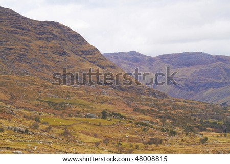 isolated homesteads in Kerry Mountains near Healy Pass, Co,Kerry, Ireland