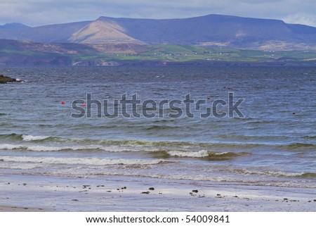 Ballinskelligs Bay, Co.Kerry, Ireland with mountains in background