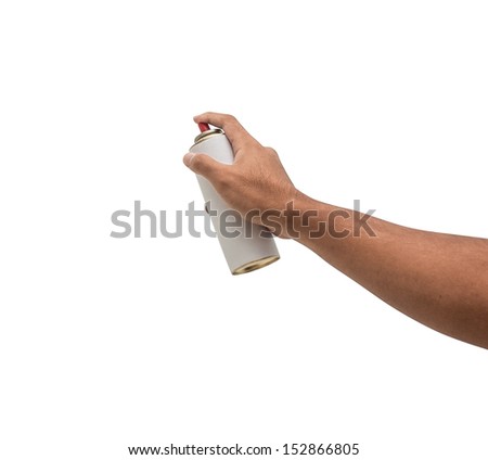 strong hand with white spray can