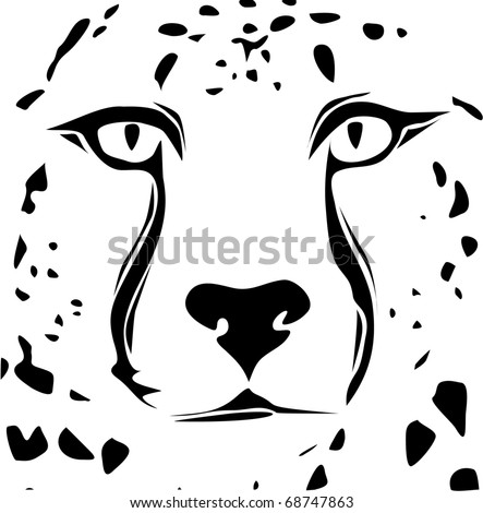 stock vector Cheetah face tribal design