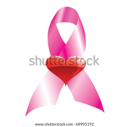 Ribbon with Heart heart disease ribbon. Ribbon with Heart