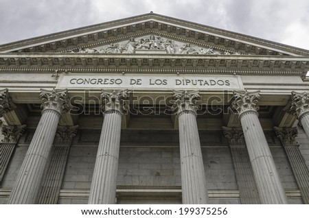 Palace of the Parliament of Spain is a building where the Spanish Congress of Deputies meet. It is located on the Carrera de San Jeronimo, in the neoclassic style of Madrid