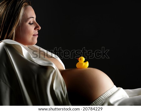 Duck on Mom\'s Tummy