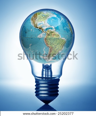Bulb and overuse global energy concept