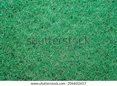 Texture of green synthetic sponge fibers