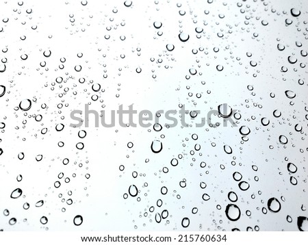 Drops of water on mirror in raining day