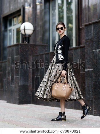 Fashion photo, Street style fashion. Professional model.