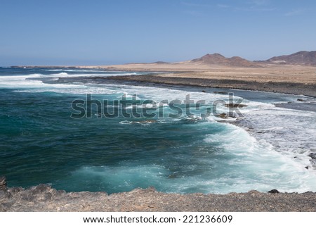View to the south west coast of Fuerteventura