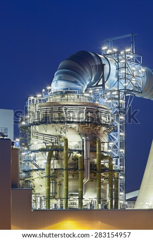 Flue-gas desulfurization plant in a modern brown coal power station.