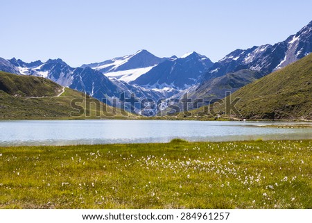 Small lake near Rifflsee in the Pitztal in Austria