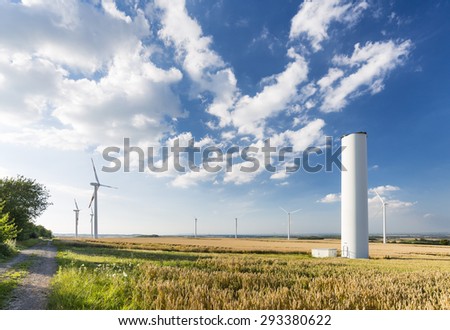 A halfway deconstructed wind turbine in a wind park that collapsed during a storm in the Eifel, Germany.