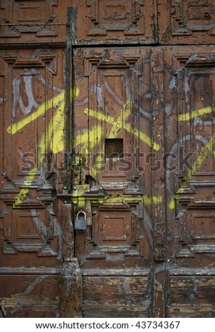 Ruined door in Krakow, Poland