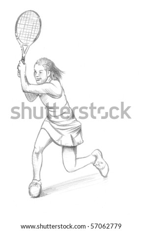 Drawn Tennis Player Stock Photo 57062779 : Shutterstock