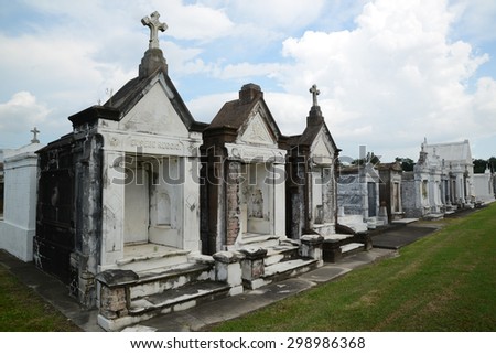 New Orleans, Louisiana - July 21, 2015: Grave site at the Saint Louis Cemetery #3.