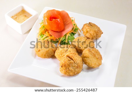 Fried shrimp cake with sweet  sauce, Thai food