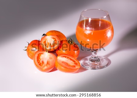 Fresh tomato and tomato juice, Blur and Select focus style