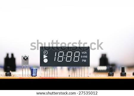 inside VCR clock with white background