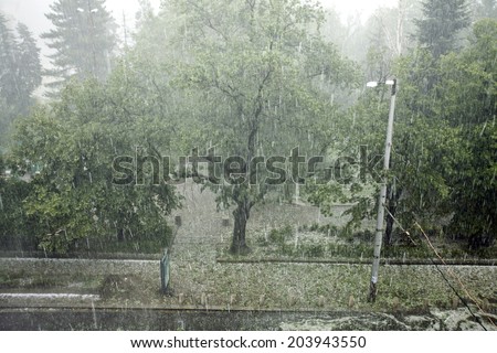 SOFIA, BULGARIA - JULY 8: Flood and hail storm in Sofia, Bulgaria on JULY 8, 2014.