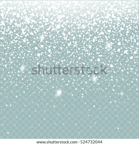 Snow vector effect isolated. Falling Snow winter cold weather. Christmas snowfall decoration background