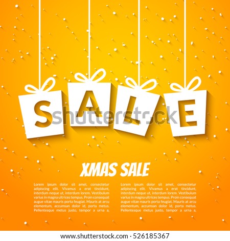 Christmas sale poster template. Xmas sale background. Winter holiday discount offer clearance blue template.