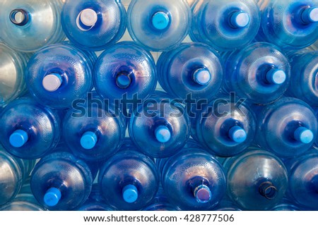 empty blue transparent waters gallon, Overlapping background