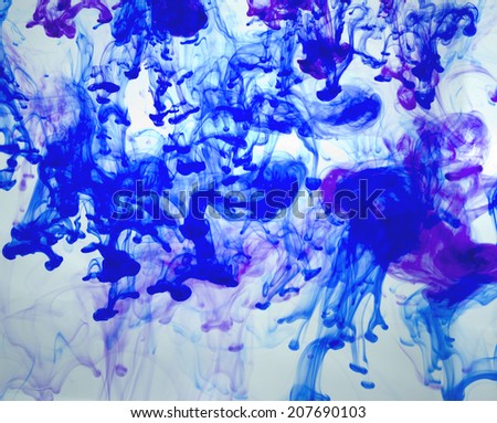 colorful ink dissolved in water