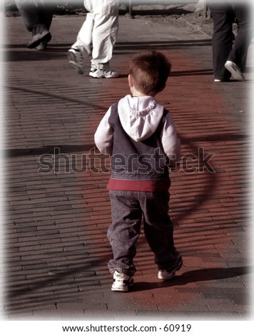 Choosing His Path...little boy following others
