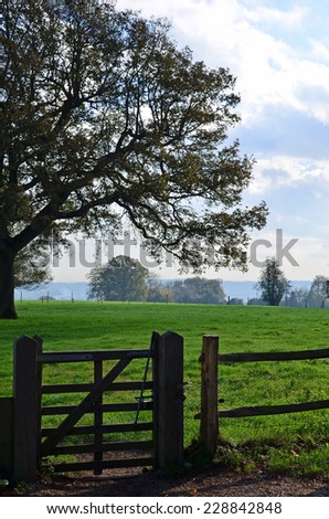 Public access gate to open countryside in Sussex, England.