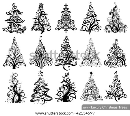Set of Luxury Christmas Trees 15 designs in one file To see similar sets visit my gallery Set of Luxury Christmas Trees 15 designs in one file To see similar sets visit my gallery