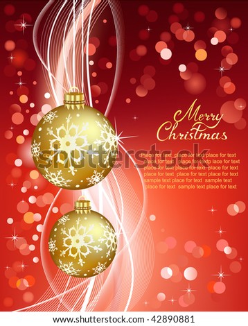 Christmas  on Christmas Greeting Card  Vector Illustration    42890881