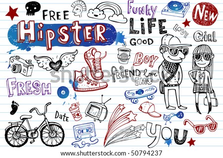 Hipsters doodle set Hipsters doodle set