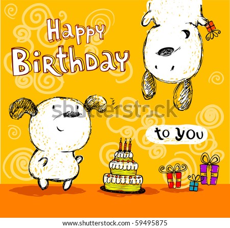 Birthday Cards  Friends on Birthday Card  Friends  Stock Vector 59495875   Shutterstock