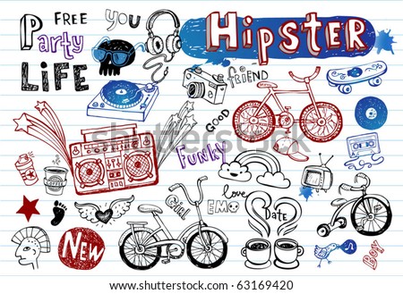 Hipsters doodle set part 2 Hipsters doodle set part 2