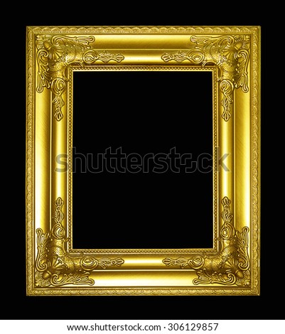 Gold picture frame isolated