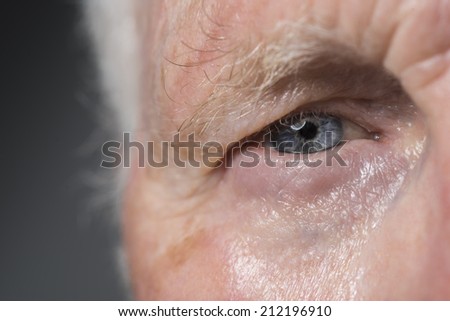 Closeup of elderly man's eye